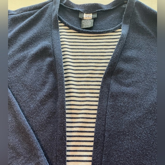 Studio 1940 Ladies open front sweater set navy size 18/20 - Picture 4 of 10